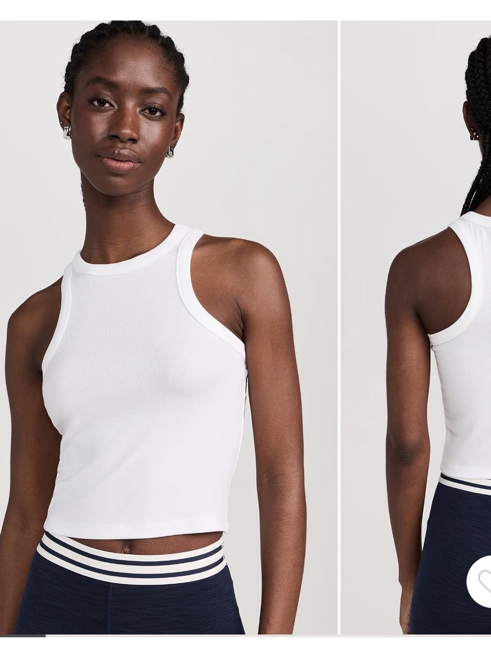 Splits59 White Kiki Rib Crop Top
